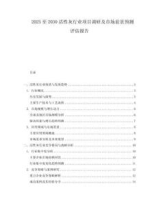 2025至2030活性灰行業項目調研及市場前景預測評估報告
