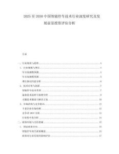 2025至2030中國智能停車技術行業深度研究及發展前景投資評估分析