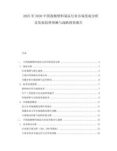 2025至2030中國泡棉塑料制品行業(yè)市場發(fā)展分析及發(fā)展趨勢預(yù)測與戰(zhàn)略投資報告