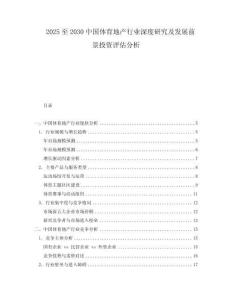 2025至2030中國體育地產行業深度研究及發展前景投資評估分析