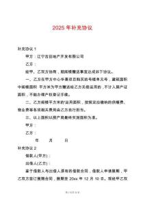 2025年補充協(xié)議