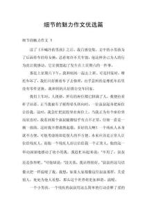 細節的魅力作文優選篇