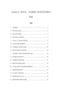 生态水文工程协同：节水灌溉工程组织管理模式创新