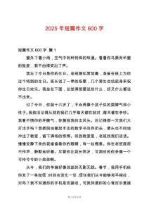 2025年短篇作文600字