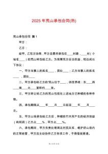 2025年荒山承包合同(熱)