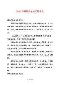 2025年美麗的鹽瀆公園作文