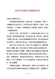 2025年記敘文中考滿分作文