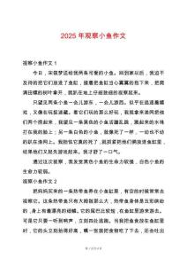 2025年觀察小魚作文