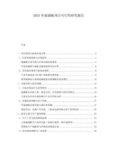 2025年地鋪板項(xiàng)目可行性研究報(bào)告