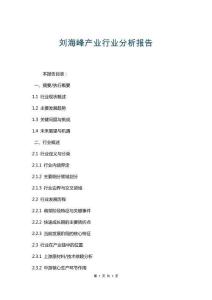 劉海峰產(chǎn)業(yè)行業(yè)分析報告