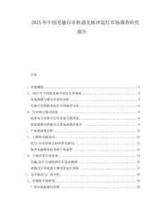 2025年中國光敏印章機強光脈沖氙燈市場調(diào)查研究報告