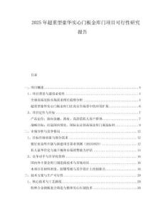 2025年超重型豪華實(shí)心門板金庫門項(xiàng)目可行性研究報(bào)告