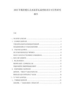 2025年數(shù)控模壓式水泥彩瓦成型機項目可行性研究報告