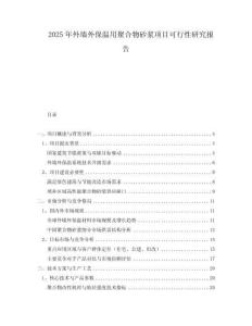 2025年外墻外保溫用聚合物砂漿項目可行性研究報告