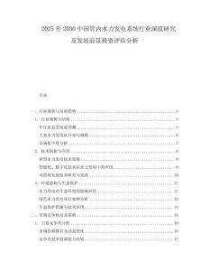 2025至2030中國(guó)管內(nèi)水力發(fā)電系統(tǒng)行業(yè)深度研究及發(fā)展前景投資評(píng)估分析