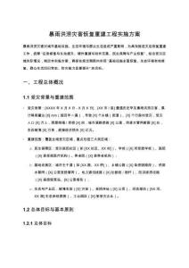 暴雨洪澇災害恢復重建工程實施方案