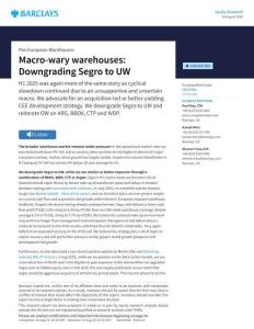 【巴克萊-2025研究報告】Pan_European_Warehouses_Macro_wary_warehouses_Downgrading_Segro_to_UW