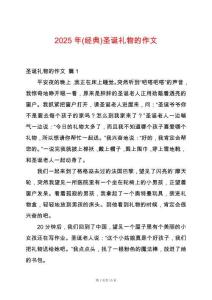 2025年(經(jīng)典)圣誕禮物的作文