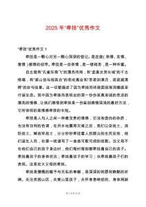 2025年“牽掛”優(yōu)秀作文