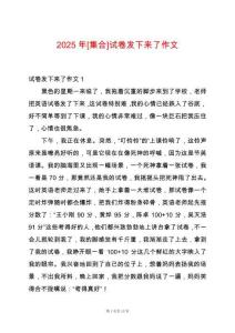 2025年[集合]試卷發(fā)下來了作文