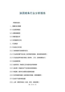 涂泥線條行業(yè)分析報(bào)告