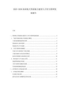 2025-2030商業(yè)航天發(fā)射能力建設(shè)與衛(wèi)星互聯(lián)網(wǎng)發(fā)展報告