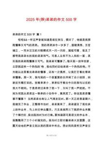 2025年(薦)弟弟的作文500字