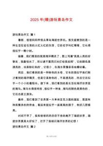 2025年(精)游玩青島作文