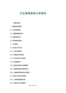 行業衰落原因分析報告