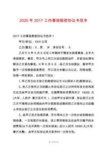 2025年2017工傷事故賠償協(xié)議書范本