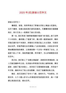 2025年(優(yōu))游迪士尼作文