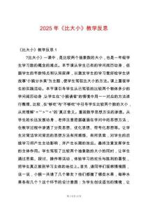 2025年《比大小》教學(xué)反思