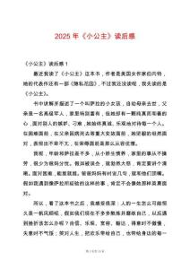 2025年《小公主》讀后感