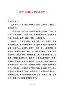 2025年(精)元宵燈謎作文