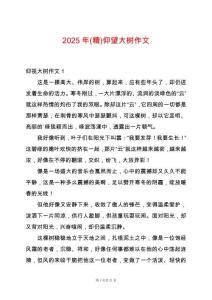 2025年(精)仰望大樹作文