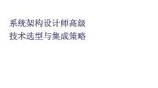 系統架構設計師高級技術選型與集成策略