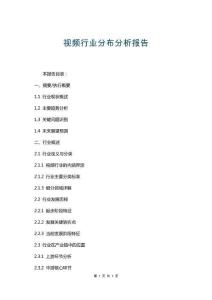 視頻行業(yè)分布分析報(bào)告 (2)