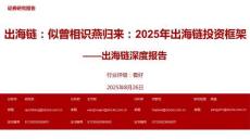出海鏈：似曾相識(shí)燕歸來(lái)：2025年出海鏈投資框架-