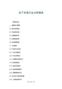 當(dāng)下市場(chǎng)行業(yè)分析報(bào)告