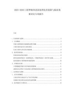 2025-2030口腔種植體表面處理技術(shù)創(chuàng)新與臨床效果對(duì)比專項(xiàng)報(bào)告
