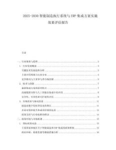 2025-2030智能制造執(zhí)行系統(tǒng)與ERP集成方案實(shí)施效果評估報(bào)告