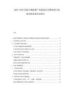 2025-2030民航生物航煤產業鏈成本分攤機制與政策補貼效果評估報告
