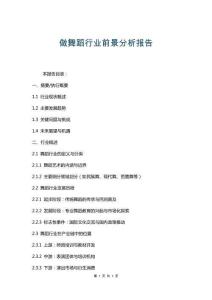 做舞蹈行业前景分析报告