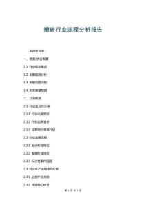 搬磚行業(yè)流程分析報告