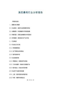 漁民暴利行業(yè)分析報(bào)告