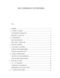 2025年封箱膠項(xiàng)目可行性研究報(bào)告