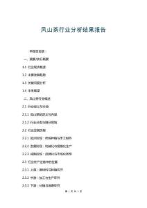 鳳山茶行業(yè)分析結(jié)果報告