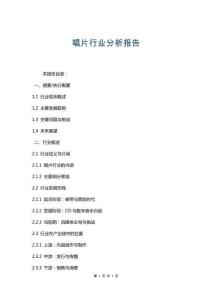 唱片行業(yè)分析報(bào)告