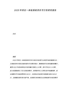 2025年四位一體檢測線項(xiàng)目可行性研究報(bào)告