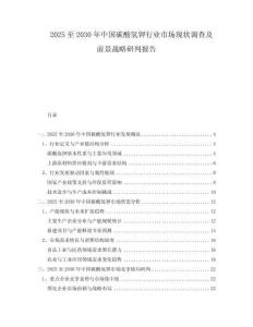 2025至2030年中國碳酸氫鉀行業(yè)市場現(xiàn)狀調查及前景戰(zhàn)略研判報告